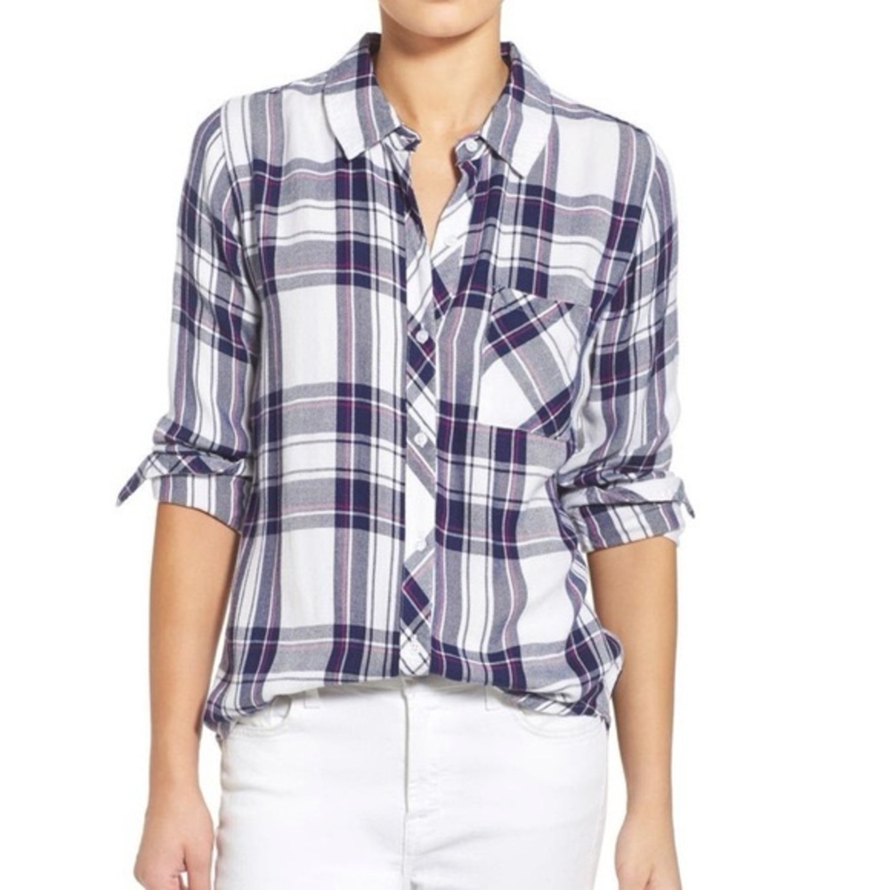 Rails Hunter plaid button up shirt Women’s long sleeve effortless chic sz s